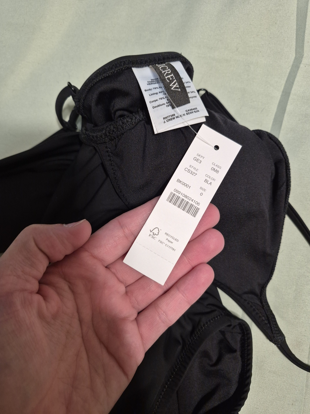 J.Crew Black Ruched One-Piece Swimsuit - Picture 5 of 5